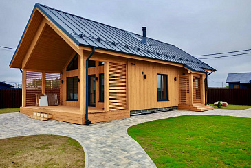 Фальц и фасадная доска на дом HYTTE 82 Scandi в п. Сочи